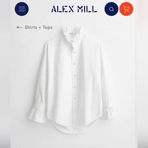 Alex Mill Easy Ruffle shirt in white